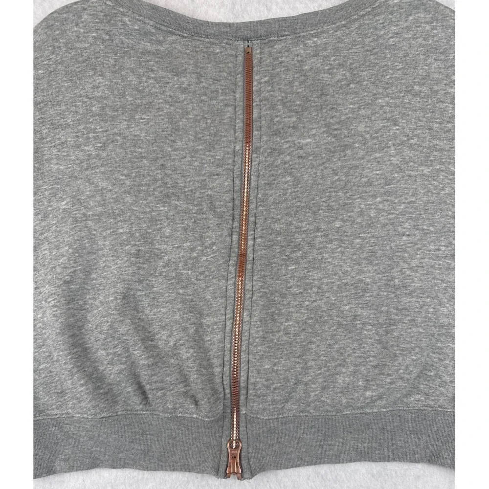 Nike Air Women's Cropped Sweatshirt XS Gray Rose Gold‎ Logo Crewneck Pullover